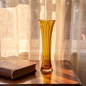 Dugan Golden Fluted Glass Vase